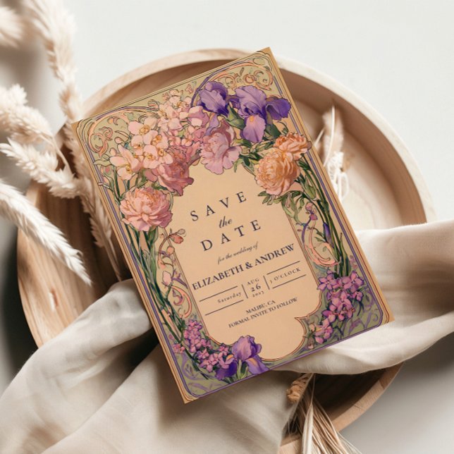 Reserva La Fecha Boda floral Art Nouveau (Subido por el creador)