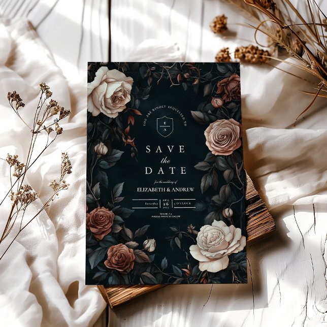 Reserva La Fecha Boda floral Art Nouveau de lujo (Subido por el creador)