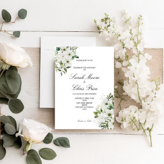 Reserva La Fecha Boda floral blanca elegante