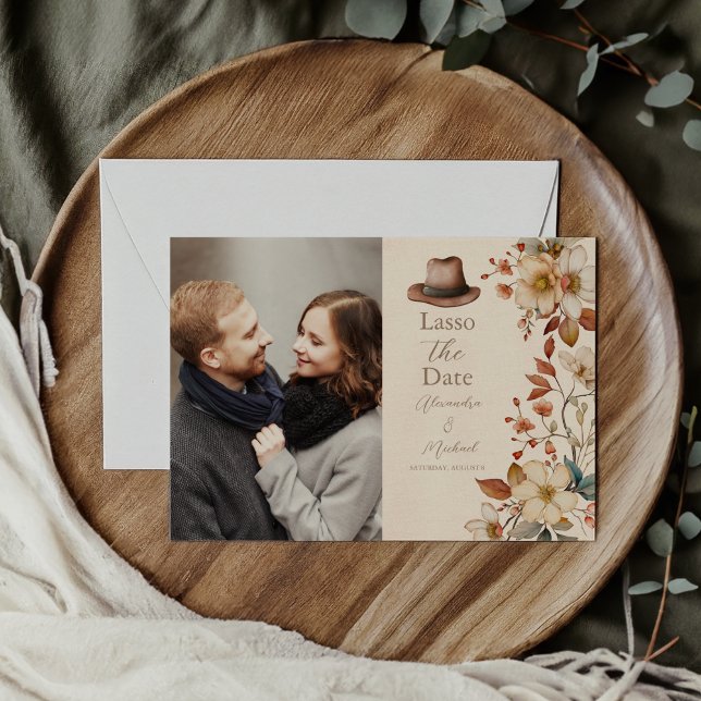 Reserva La Fecha Boda floral bohemiana del país occidental (Subido por el creador)