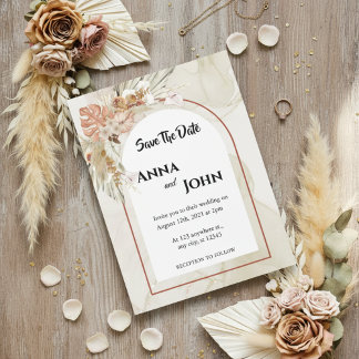 Reserva La Fecha Boda Floral Boho Guárdame la Fecha
