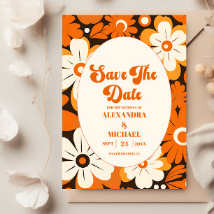 Reserva La Fecha Boda floral boho retro