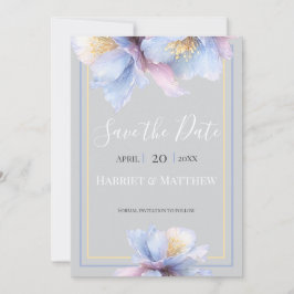 Reserva La Fecha Boda Floral Botánica Pastel Artística