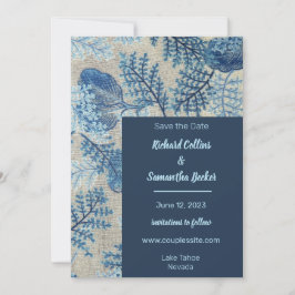 Reserva La Fecha Boda Floral Con Pelo Azul Salva La Fecha