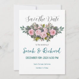 Reserva La Fecha Boda Floral con Tono Suave
