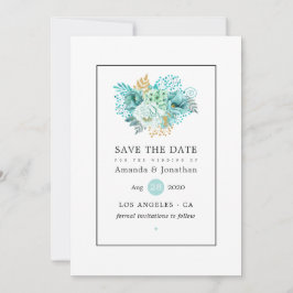 Reserva La Fecha Boda floral de acuarela de fábrica