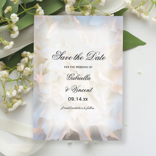 Reserva La Fecha Boda floral de Carnación blanca salva la fecha