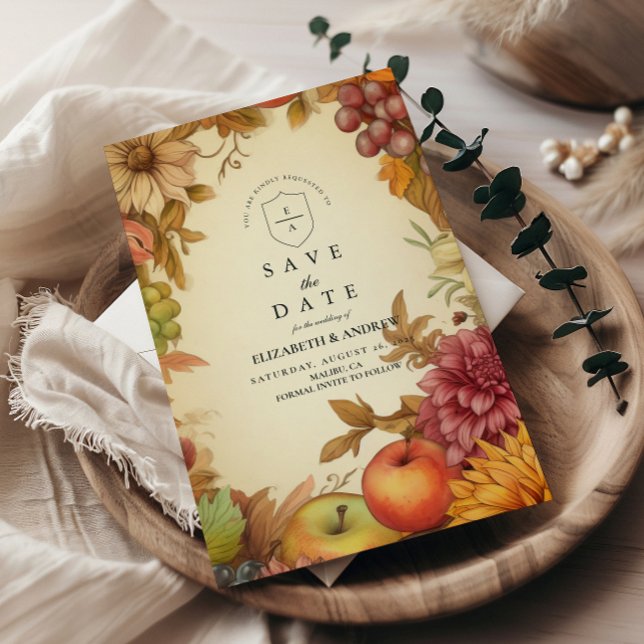 Reserva La Fecha Boda Floral de Cosecha Otoño (Subido por el creador)
