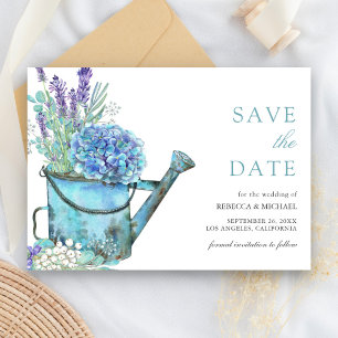 Reserva La Fecha Boda floral de Hortensia Azul y Lavanda