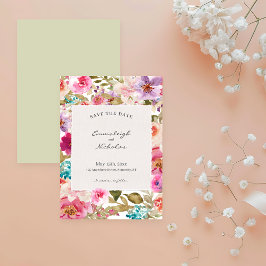 Reserva La Fecha Boda floral de la fusión de la primavera del papel