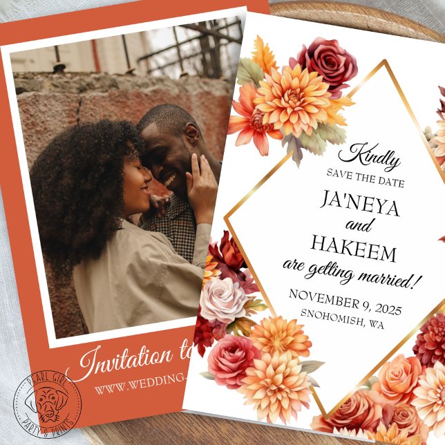 Reserva La Fecha Boda floral de otoño (Subido por el creador)