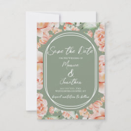 Reserva La Fecha Boda floral de Rubor Rustic Sage Green