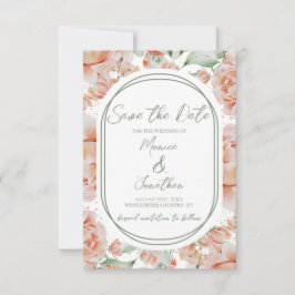 Reserva La Fecha Boda floral de Rubor Rustic Sage Green