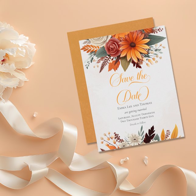 Reserva La Fecha Boda floral del otoño de Sunset (Subido por el creador)