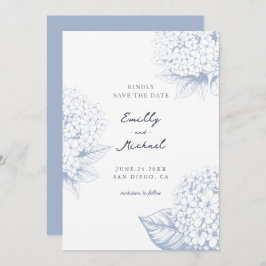 Reserva La Fecha Boda floral Dusty Blue Hydrangea