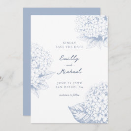Reserva La Fecha Boda floral Dusty Blue Hydrangea