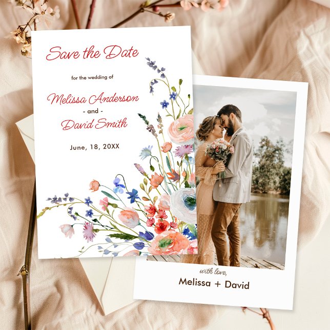 Reserva La Fecha Boda floral elegante (Subido por el creador)