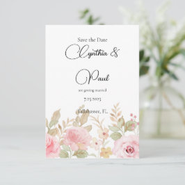 Reserva La Fecha Boda Floral Elegante Personalizada