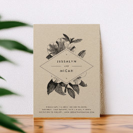 Reserva La Fecha Boda Floral Kraft