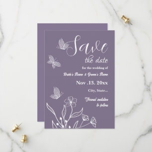 Reserva La Fecha Boda floral mauve elegante romántico