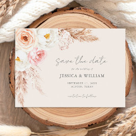 Reserva La Fecha Boda floral minimalista Boho Fall
