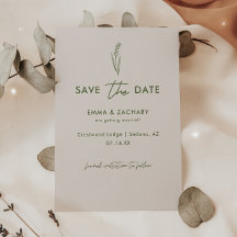 Boda floral minimalista en gris y verde oliva