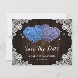 Reserva La Fecha Boda floral morada y azul