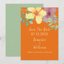 Boda floral naranja moderna