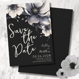 Reserva La Fecha Boda Floral Negra