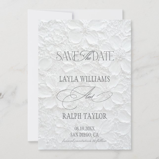 Reserva La Fecha Boda Floral Old Money (Anverso)