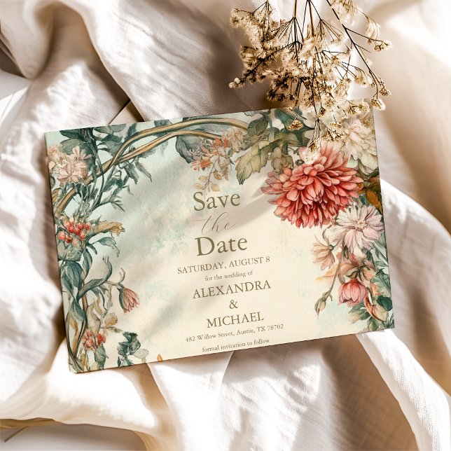 Reserva La Fecha Boda floral real victoriano (Subido por el creador)