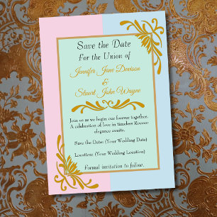 Reserva La Fecha Boda floral rococo romántico