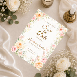 Reserva La Fecha Boda floral romántica