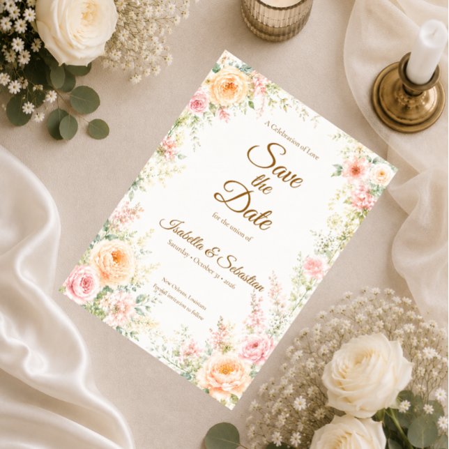 Reserva La Fecha Boda floral romántica (Subido por el creador)