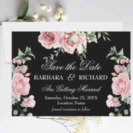 Reserva La Fecha Boda floral romántica elegante pintada a mano