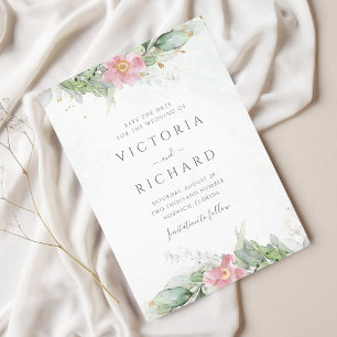 Reserva La Fecha Boda Floral Rosa de Oro Botánico