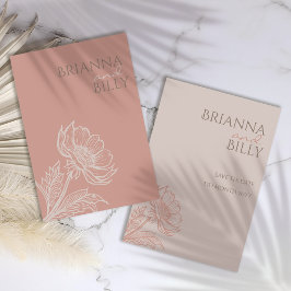 Reserva La Fecha Boda floral rosa minimalista