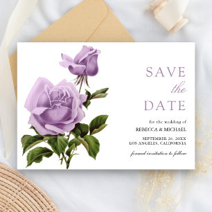 Reserva La Fecha Boda Floral Rosa Púrpura Polvorienta Rústica Vinta