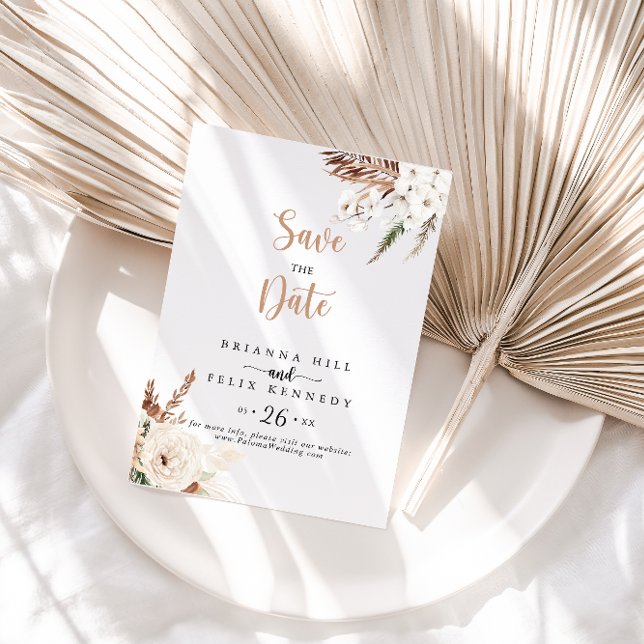 Reserva La Fecha Boda floral rústico Boho elegante (Subido por el creador)