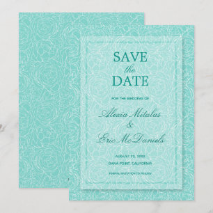 Reserva La Fecha Boda floral simple Rosa moderno