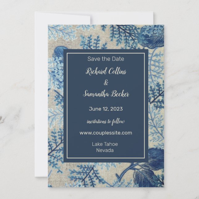 Reserva La Fecha Boda floral trenzada salva la fecha (Anverso)