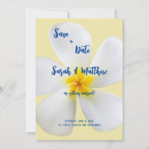 Boda floral tropical con Plumeria blanca sobre fon