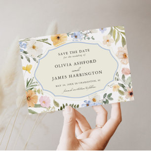 Reserva La Fecha Boda Floral Vintage Pastel Whimsy