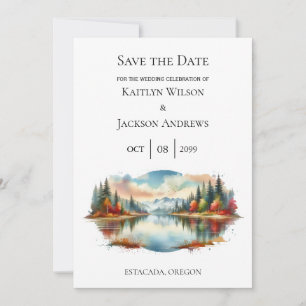 Reserva La Fecha Boda Forestal Rustic Otumn Lakeside