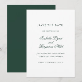 Reserva La Fecha Boda Formal Elegante Tradicional Bosque Verde