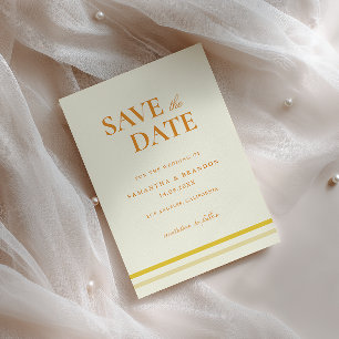 Reserva La Fecha Boda Formal Minimalista Moderna en Amarillo Manteq