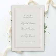 Boda Formal Moderna Clásica Elegante Verde Crema