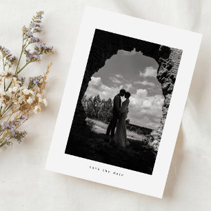 Reserva La Fecha Boda Foto Boho Rústica Vintage en Blanco y Negro