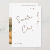 Boda Foto Contemporánea Blanca Save the Date 