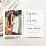 Reserva La Fecha Boda Foto Minimalista para Guardar la Fecha<br><div class="desc">Tarjetas de Boda para Guardar la Fecha que tienen una foto en la parte frontal. Las tarjetas contienen una tipografía de letra cursiva manuscrita moderna que es elegante,  simple y moderna para usar después de su celebración de boda minimalista simple.</div>